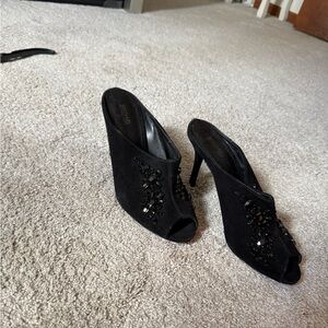 Michael Kors Black Embellished Mules
